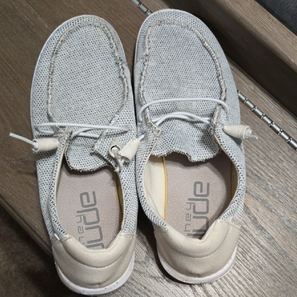 Hey Dude Women's Moccasins - Light Gray and Cream